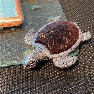 Bubble Glass Plate w Turtle Trim